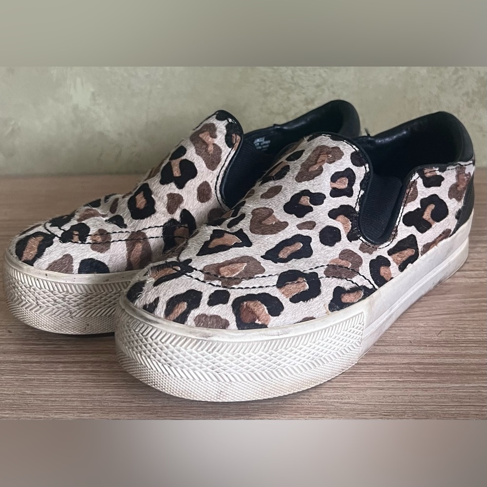 Ash Jungle Cheetah Leather Slip-On Platform Trainers